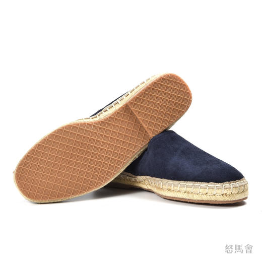 Espadrille 意大利胎羊绒面皮蓝色手工编织草底鞋 商品图4