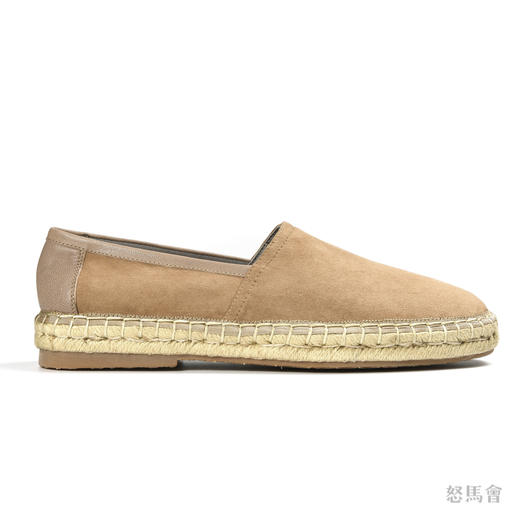 Espadrille 意大利胎羊绒面皮驼色手工编织草底鞋 商品图2