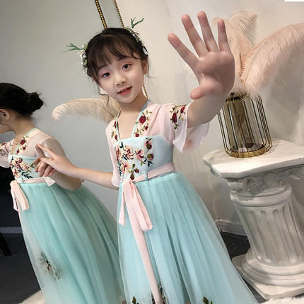中国风儿童汉服超仙女童古风齐胸襦裙小女孩古装宝宝连衣裙春夏装 商品图4
