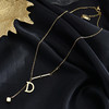 TMY-T-85577钛钢小众设计感简约字母D吊坠短款气质ins毛衣链 商品缩略图2