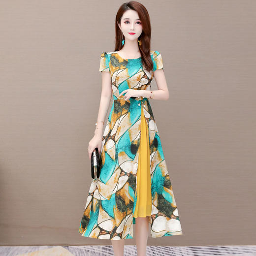 YWE  M108时尚气质减龄印花连衣裙【优】 商品图2