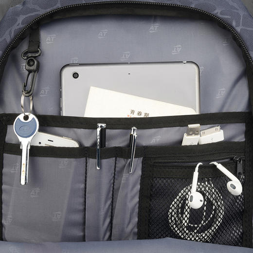 【美旅】学生书包 大容量 休闲  轻便耐磨  易收纳 雨伞水杯侧袋 撞色设计 24B 商品图5