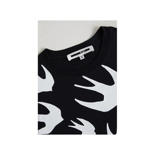 MCQ 男女同款飞燕T恤造型时尚短袖T恤衫 黑色 291571 RLT71 1000 商品图1