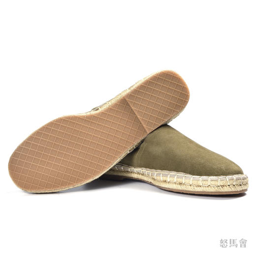 Espadrille 意大利胎羊绒面皮绿色手工编织草底鞋 商品图4