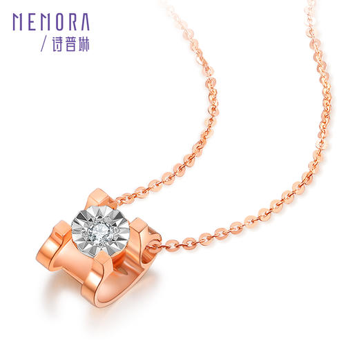 【积分抵值】MEMORA诗普琳珠宝18K玫瑰金钻石牛头款项链套链送女友DY181102、DY181101 商品图2