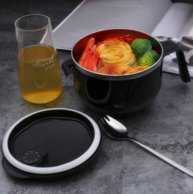 【餐具】304不锈钢泡面碗 日式宿舍带餐具饭碗套装 带盖密封学生便携饭盒