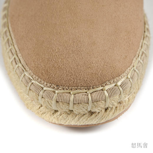 Espadrille 意大利胎羊绒面皮驼色手工编织草底鞋 商品图3