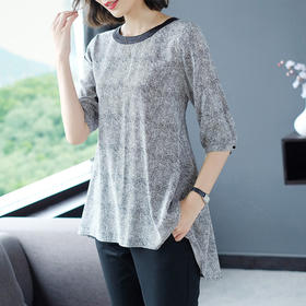 DB-A191新中长款七分袖燕尾宽松大码上衣