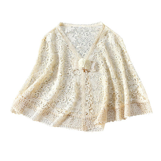 ZSM-200615优雅外搭复古短款中国风蕾丝开衫薄款旗袍披肩 商品图4