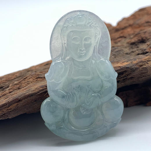 派瑞翡翠 翡翠观音 糯冰种 飘兰花 商品图0