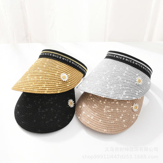 FS-nice字母小雏菊空顶帽  亮丝草帽 商品图1