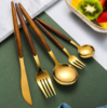 【餐具】网红金色葡萄牙餐具430不锈钢刀叉勺套装仿木西餐牛排刀叉勺子 商品缩略图0