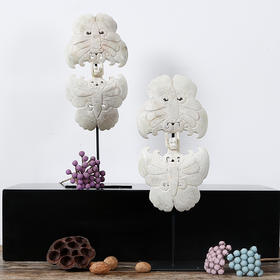 雕刻蝴蝶玉石新居礼品摆台家居软装饰品新中式复古工艺品