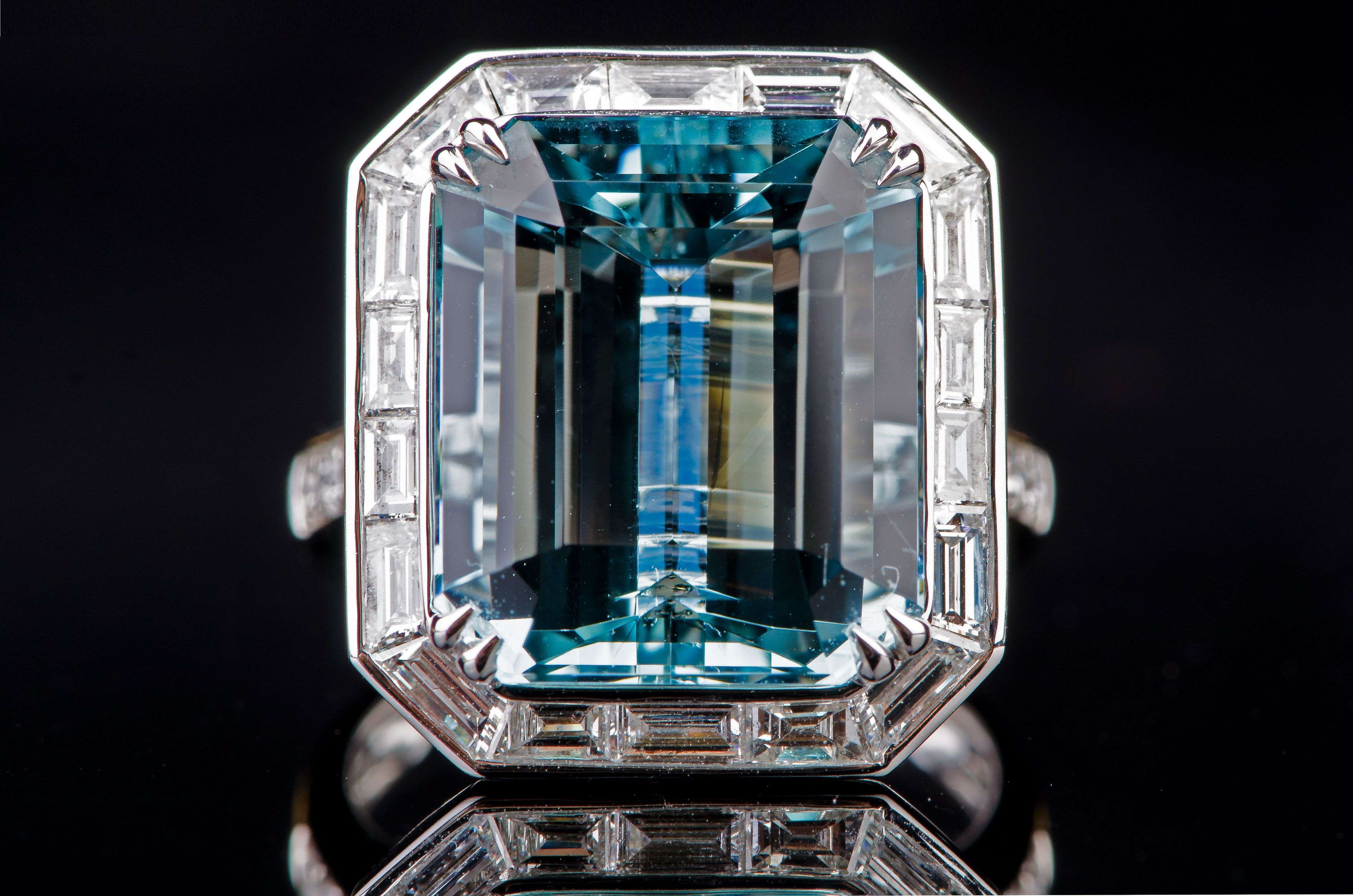 (至臻至奢—海蓝宝戒指已售欣赏) 高订 珠宝欣赏 页面显示虚拟价格