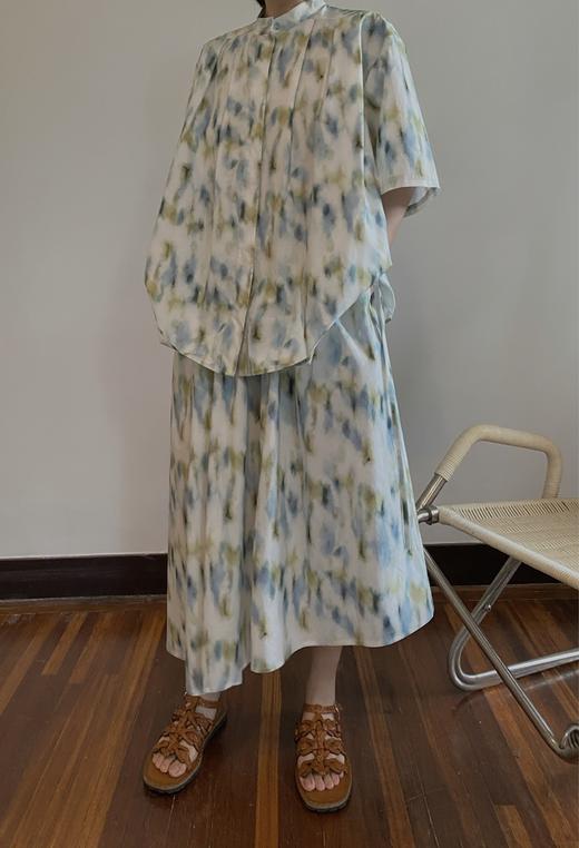 HIDEMI “我们做印花”无尽夏 印花长绒棉套装 可拆卸系带短袖衬衫/不对称半身裙 商品图11