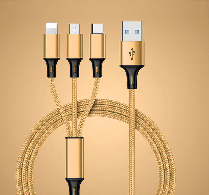 三合一数据线苹果安卓一拖三充电线oppo快充电器vivo华为手机适用