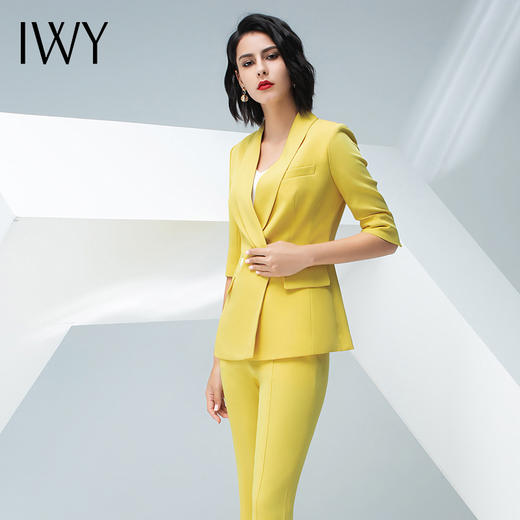 IWY/黄色西装半裙微喇长裤套装C10226+P1S1P30226 商品图0