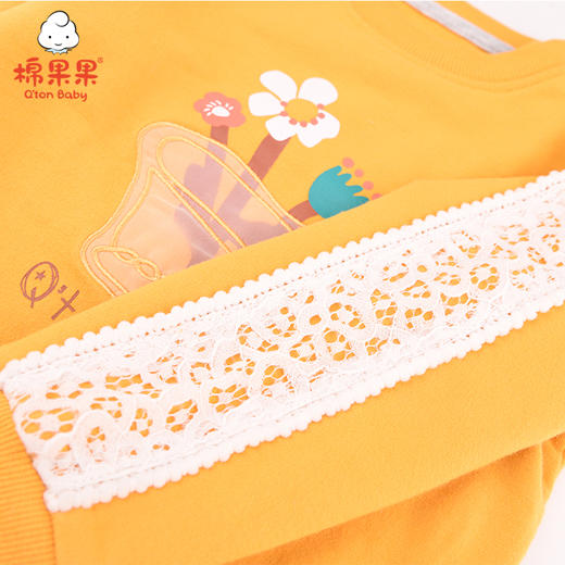 棉果果春秋季女童氨棉小毛圈长袖圆领卫衣M322180220439 商品图2