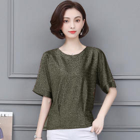 MYW-9955夏季新款网纱亮丝宽松大码打底妈妈装