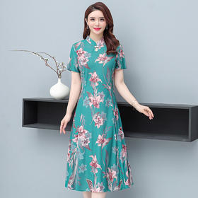 HYX-203洋气妈妈装连衣裙  显瘦中国风气质旗袍裙子