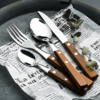 【餐具】304不锈钢原实木手柄西式刀叉勺创意木质西餐具礼品套装 商品缩略图3