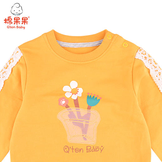 棉果果春秋季女童氨棉小毛圈长袖圆领卫衣M322180220439 商品图3