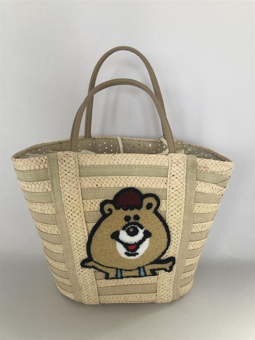 jpy忌平庸韩国奢侈女包小香风可爱熊熊两色可选草编包配皮带超大JPY带授权招加盟代理 商品图1