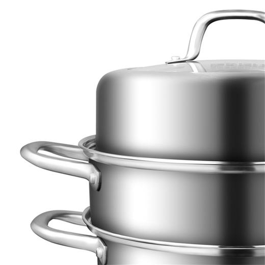 康巴赫/KBH不锈钢三层大容量蒸锅家用多层28cm电磁炉燃气通用锅 商品图5