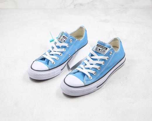 匡威 经典常青款式 蓝色 高低帮 CONVERSE ALL STAR 官方主推新配色系列 限定 欧阳娜娜同款 让你好看一整夏 快种草起来！ 货号：高帮166706C/低帮166709C 商品图0