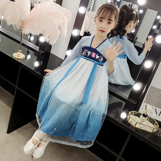HGY-82078星空玉兔汉服 传统绣花玉兔刺绣古装齐胸襦裙 商品图2