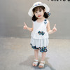 XBR-02（送帽子）女童无袖吊带两件套宝宝韩版碎花短裤套装 商品缩略图2
