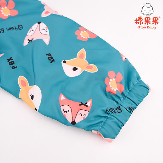 棉果果秋季女童涤丝纺印花长袖连帽风衣外套M322100320448 商品图3