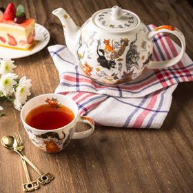 【丹侬DUNOON】英国原产pussy galore系列骨瓷茶壶茶具