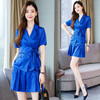 WZNH-MJ2075短袖2020年休闲纯色气质时尚潮流套裙 商品缩略图3