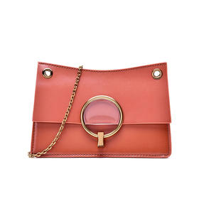 CHARLES&KEITH 小CK 金属环璐彩特斜跨包 CK2-20150781 橙色JPY带授权招加盟代理