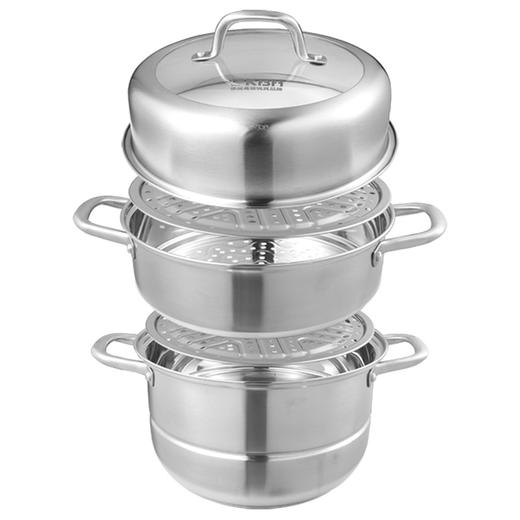 康巴赫/KBH不锈钢三层大容量蒸锅家用多层28cm电磁炉燃气通用锅 商品图2