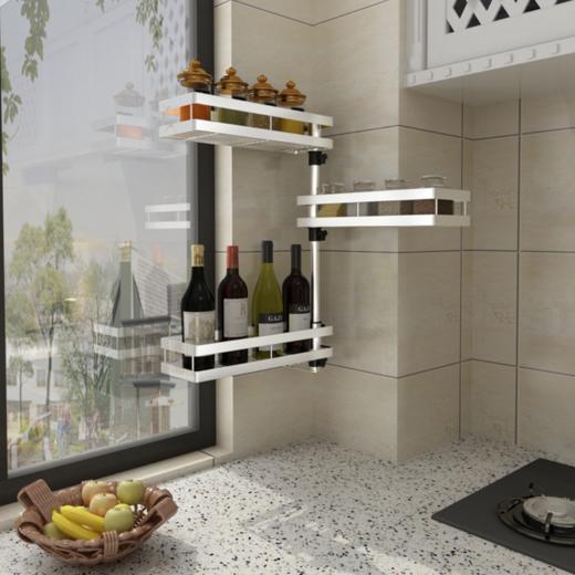 【厨房置物架】*免打孔厨房置物架壁挂调料架304不锈钢可旋转置物架 商品图2