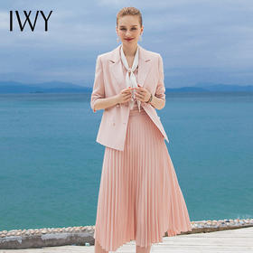 IWY/粉色西装百褶裙套装C842+S841