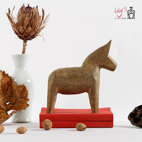 石雕青石马雕刻家居饰品马摆件中式复古工艺品