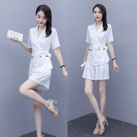 WZNH-MJ2075短袖2020年休闲纯色气质时尚潮流套裙