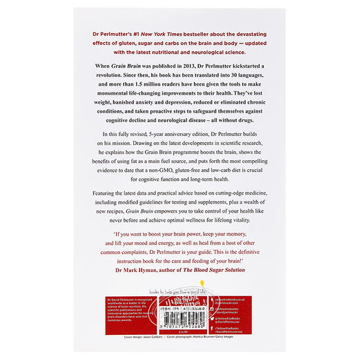 【中商原版】谷物大脑 樊登推荐 英文原版 Grain Brain: The Surprising Truth about Wheat, Carbs, and Sugar David Perlmutte 商品图1