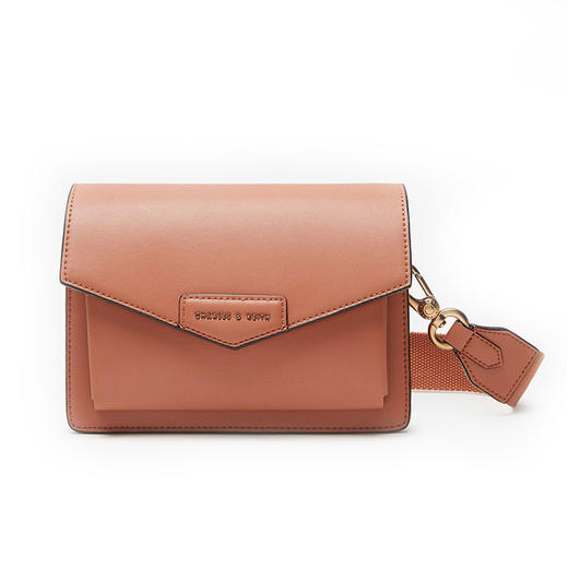 CHARLES&KEITH简约信封女士泥色翻盖单肩包宽肩带CK2-80680780-1CJPY带授权招加盟代理 商品图1