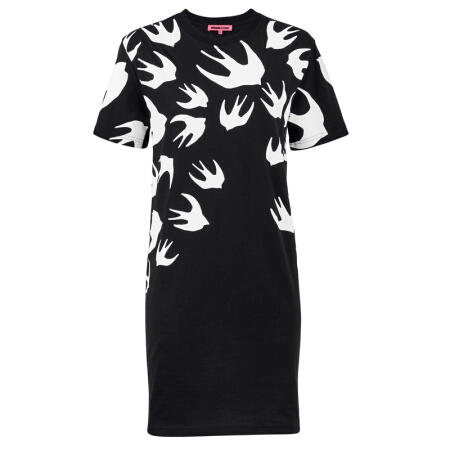 MCQ 棉质飞燕造型时尚女士圆领T恤连衣裙 黑色 395772 RLT71 1000 商品图3