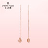 【时尚K金】钻石世家 18K金耳链 优雅简洁耳坠 水滴镂空耳钉 时尚百搭耳饰（链长约11cm）约1.1±0.1克 商品缩略图1