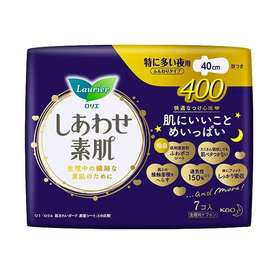 乐而雅 F透气棉柔纤巧超长夜用护翼型卫生巾40cm(7枚)