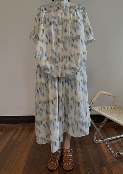 HIDEMI “我们做印花”无尽夏 印花长绒棉套装 可拆卸系带短袖衬衫/不对称半身裙 商品图9