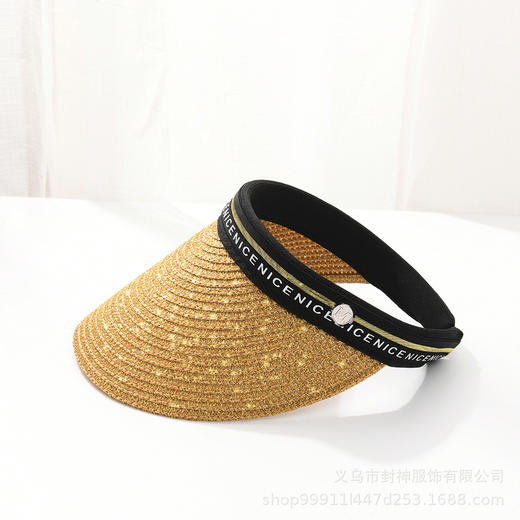 FS-nice字母小雏菊空顶帽  亮丝草帽 商品图4