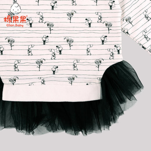 棉果果春秋季女童氨棉小毛圈满印圆领卫衣M322180220440 商品图2