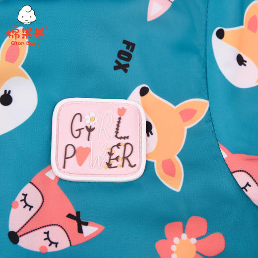 棉果果秋季女童涤丝纺印花长袖连帽风衣外套M322100320448 商品图2