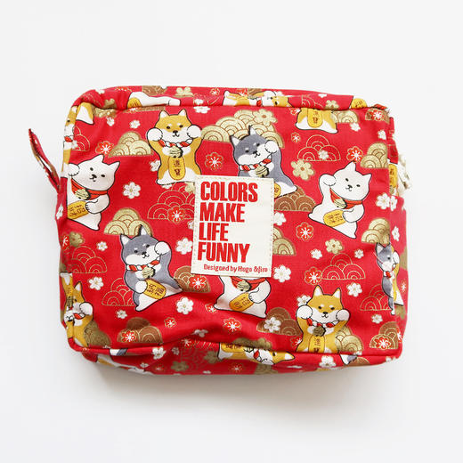 HUGOJIRO化妆包风の花开运精选祥云柴犬 商品图0